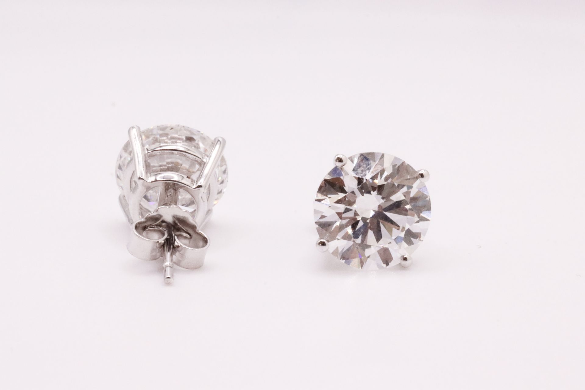 ** ON SALE ** Round Brilliant Cut 8.93 Carat Diamond 18kt White Gold Earrings-F/E Colour VVS Clarity - Bild 4 aus 9