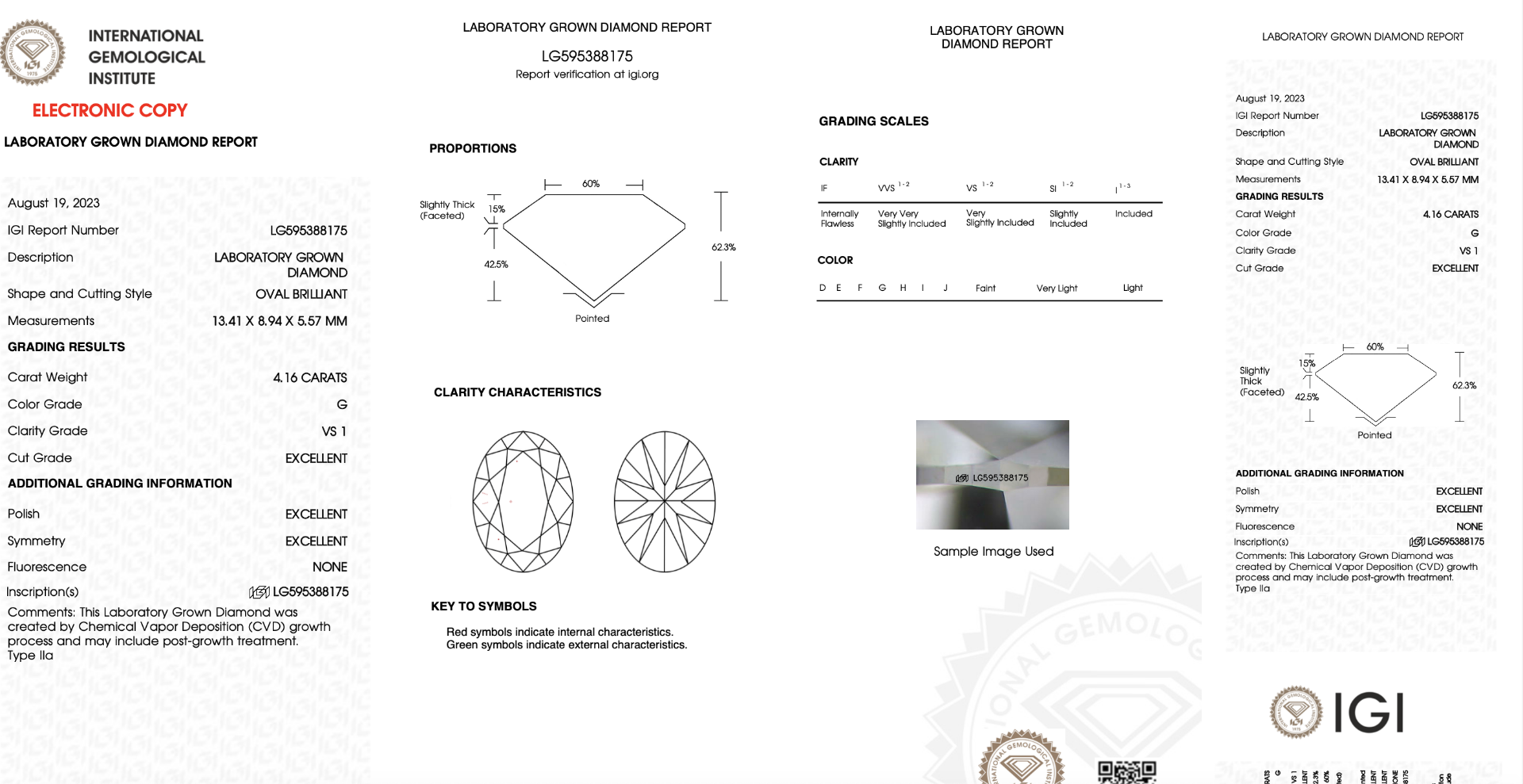 ** ON SALE ** Oval Brilliant Cut 4.16ct Diamond Necklace G Colour VS1 Clarity -Set 18KT White Gold - Image 4 of 4