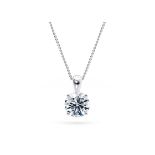 Round Brilliant Cut Diamond 1.00 Carat D Colour VVS1 Clarity -Necklace Pendant -18kt