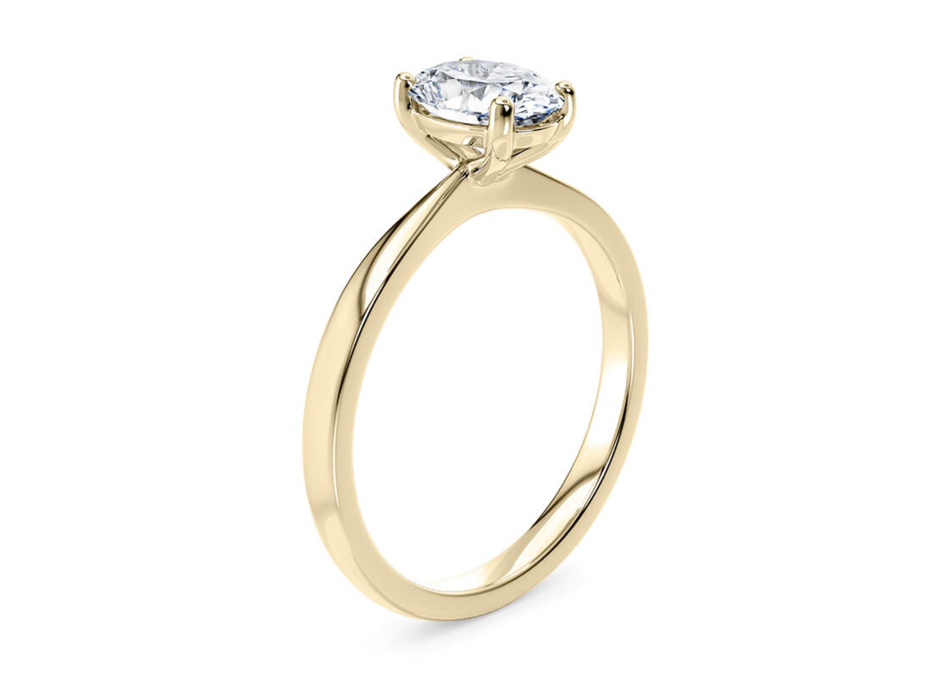 Oval Cut Diamond Yellow Gold Ring 1.50 Carat F Colour SI2 Clarity EX EX - GIA - Image 2 of 4