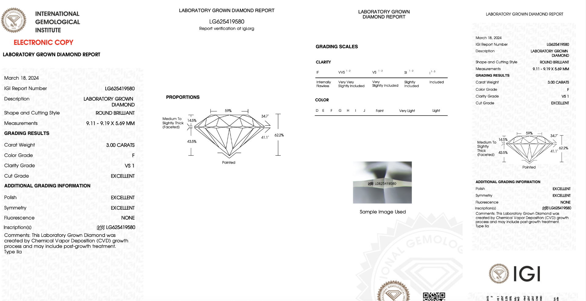 ** ON SALE ** Round Brilliant Cut 5.05ct Trilogy Ring F Colour VS1 Clarity -Set 18KT White Gold - Image 4 of 4