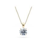 ** ON SALE ** Round Brilliant Cut Diamond 1.00 Carat D Colour VVS1 Clarity -Necklace Pendant-18kt