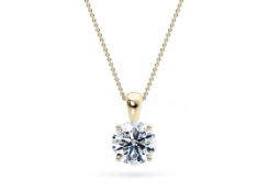 ** ON SALE ** Round Brilliant Cut Diamond 1.00 Carat D Colour VVS1 Clarity -Necklace Pendant-18kt