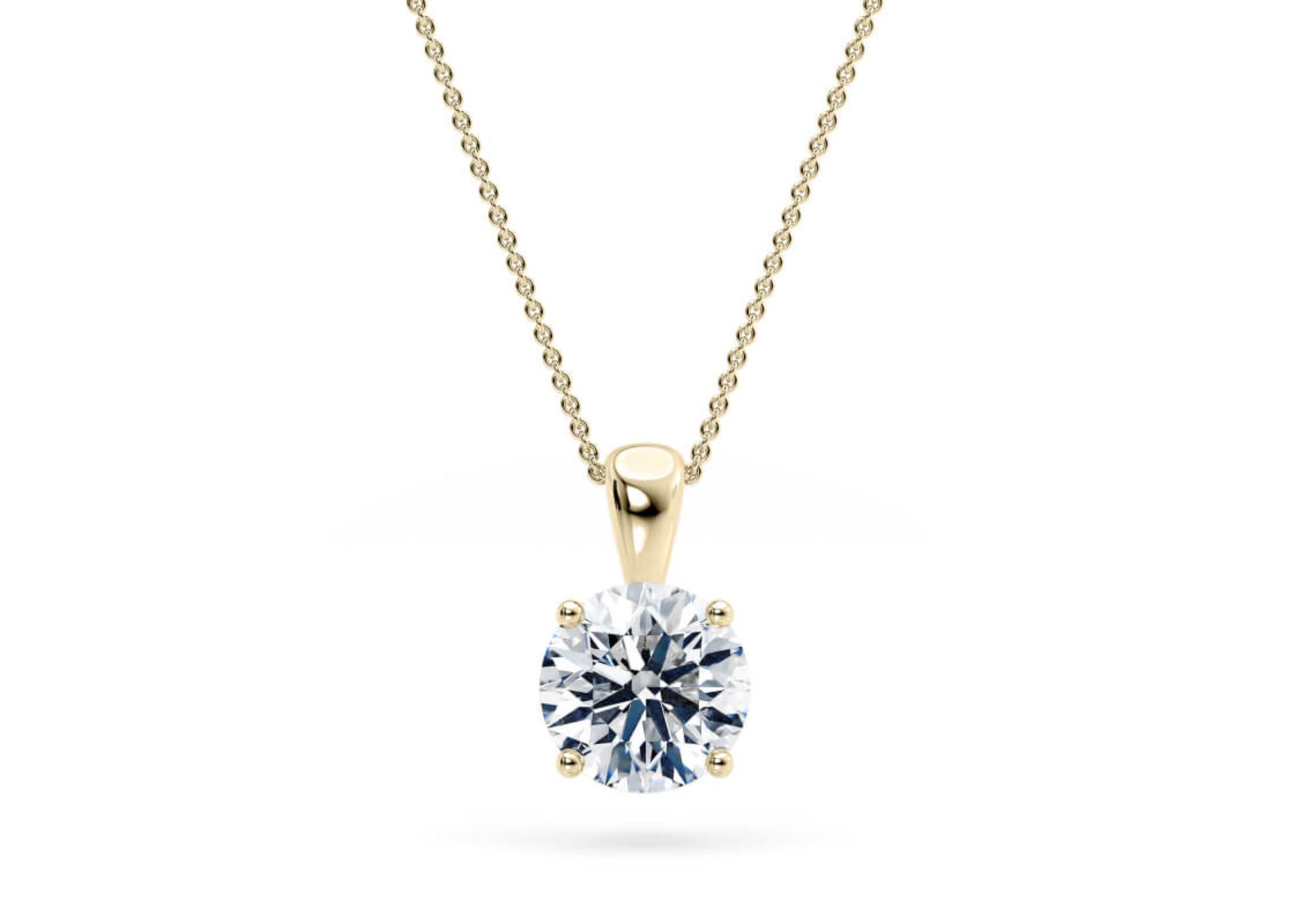 ** ON SALE ** Round Brilliant Cut Diamond 1.00 Carat D Colour VVS1 Clarity -Necklace Pendant-18kt