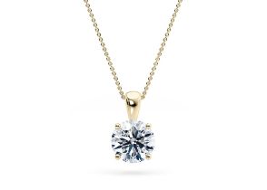 ** ON SALE ** Round Brilliant Cut Diamond 1.00 Carat D Colour VVS1 Clarity -Necklace Pendant-18kt