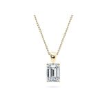 ** ON SALE ** Emerald Cut Diamond 3.00 Carat F Colour VS2 Clarity - Necklace Pendant - 18kt Yellow