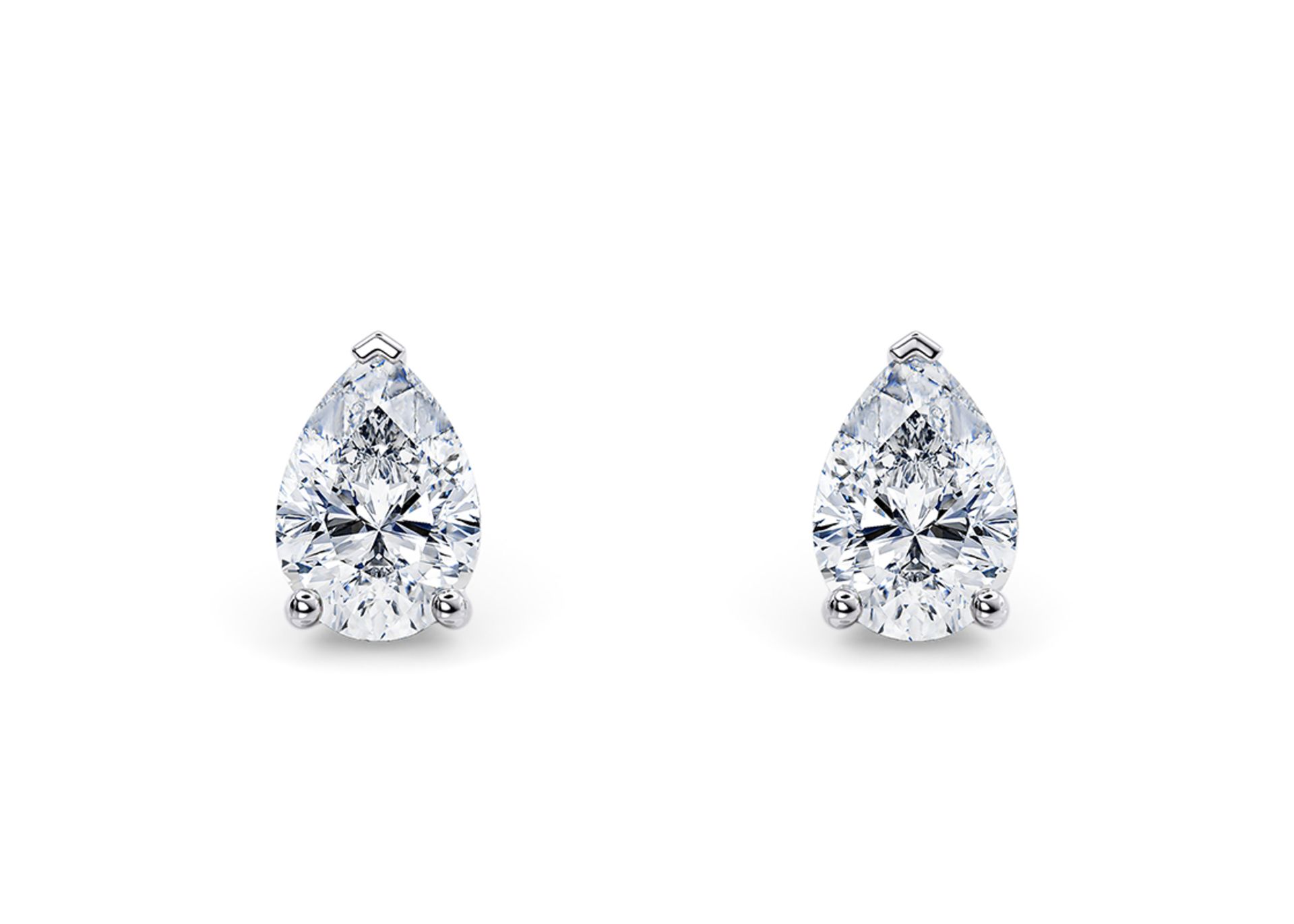 ** ON SALE ** Pear Cut Cut 4.00 Carat Diamond 18kt White Gold Earrings- E Colour VS Clarity IGI
