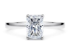 Radient Cut Diamond Platinum Ring 3.00 Carat F Colour VS2 Clarity EX EX - IGI