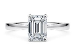 Emerald Cut Diamond Platinum Ring 2.00 Carat D Colour VS2 Clarity EX EX - IGI