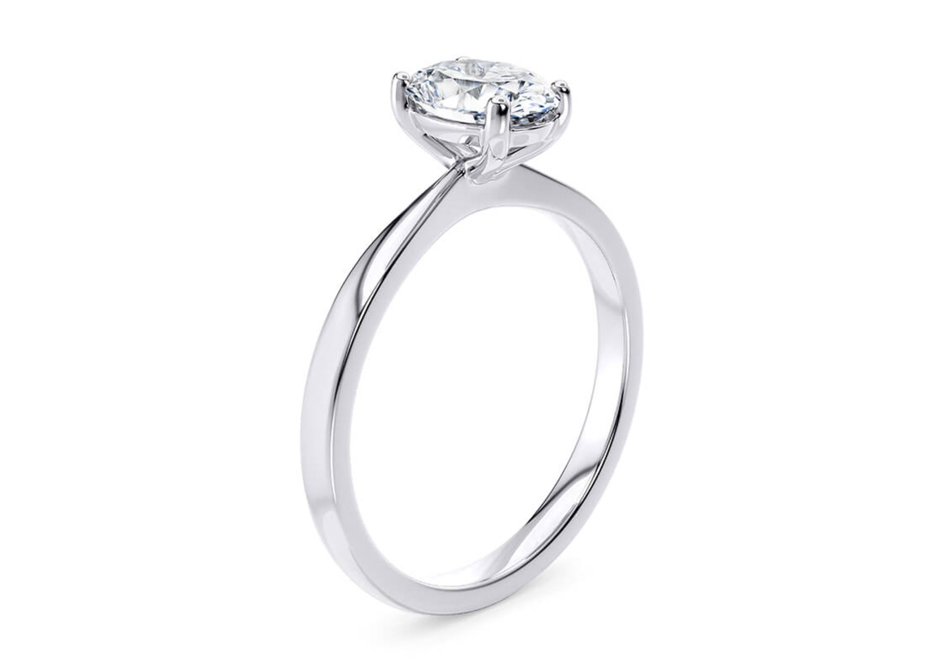 Oval Cut Diamond White Gold Ring 1.50 Carat F Colour SI2 Clarity EX EX - GIA - Bild 2 aus 4