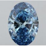 Oval Diamond 5.00 Carat Fancy Blue Colour VS2 Clarity EX EX - IGI