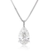 ** ON SALE ** Pear Brilliant Cut 4.13 Carat Diamond Necklace G Colour VS1 Clarity