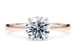 Round Brilliant Cut Diamond 18kt Rose Gold Ring 5.00 Carat F Colour VS2 Clarity IDEAL