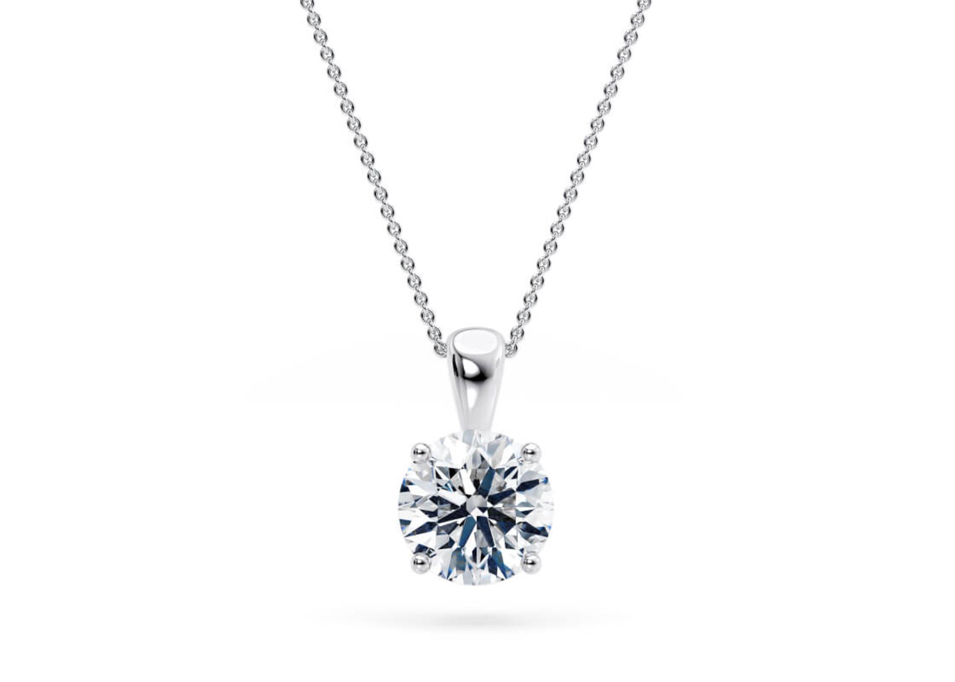 Round Brilliant Cut Diamond 1.00 Carat D Colour VVS1 Clarity -Necklace Pendant -18kt