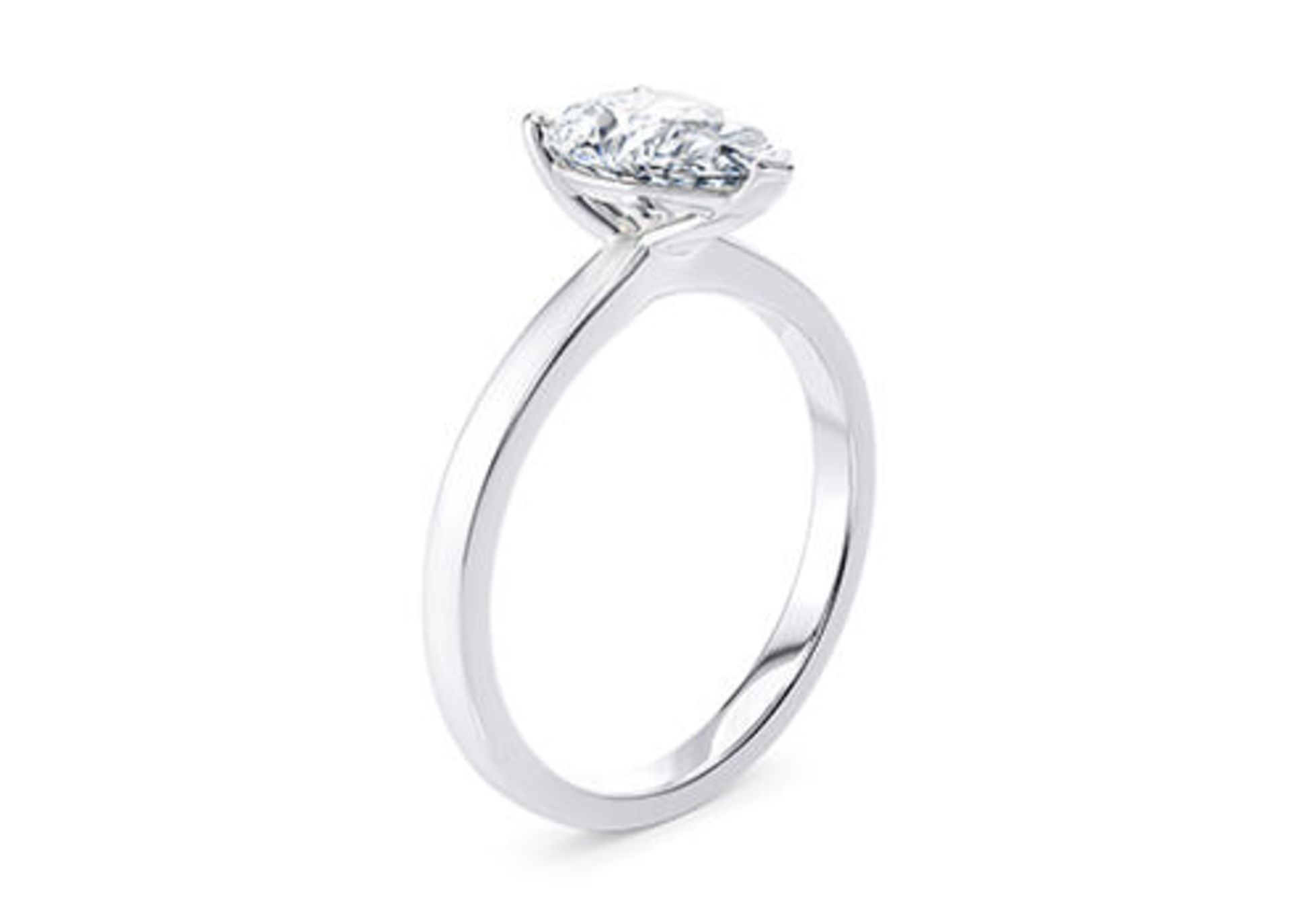 Pear Cut Diamond Platinum Ring 2.50 Carat E Colour VS2 Clarity EX EX - IGI - Bild 2 aus 3