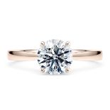 Round Brilliant Cut Diamond 18kt Rose Gold Ring 5.00 Carat F Colour VS2 Clarity IDEAL