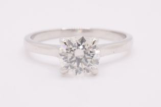 Round Brilliant Cut Natural Diamond Ring 1.09 Carat I Colour SI2 Clarity EX EX EX - GIA