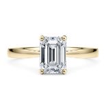 Emerald Cut Diamond 18kt Yellow Gold Ring 4.00 Carat D Colour VVS2 Clarity EX EX - IGI