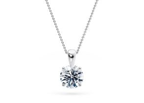 Round Brilliant Cut Diamond 1.50 Carat D Colour VVS2 Clarity -Necklace Pendant -18kt White Gold -IGI