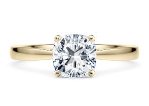 Cushion Cut Diamond Yellow Gold Ring 3.00 Carat F Colour VS2 Clarity EX EX - IGI