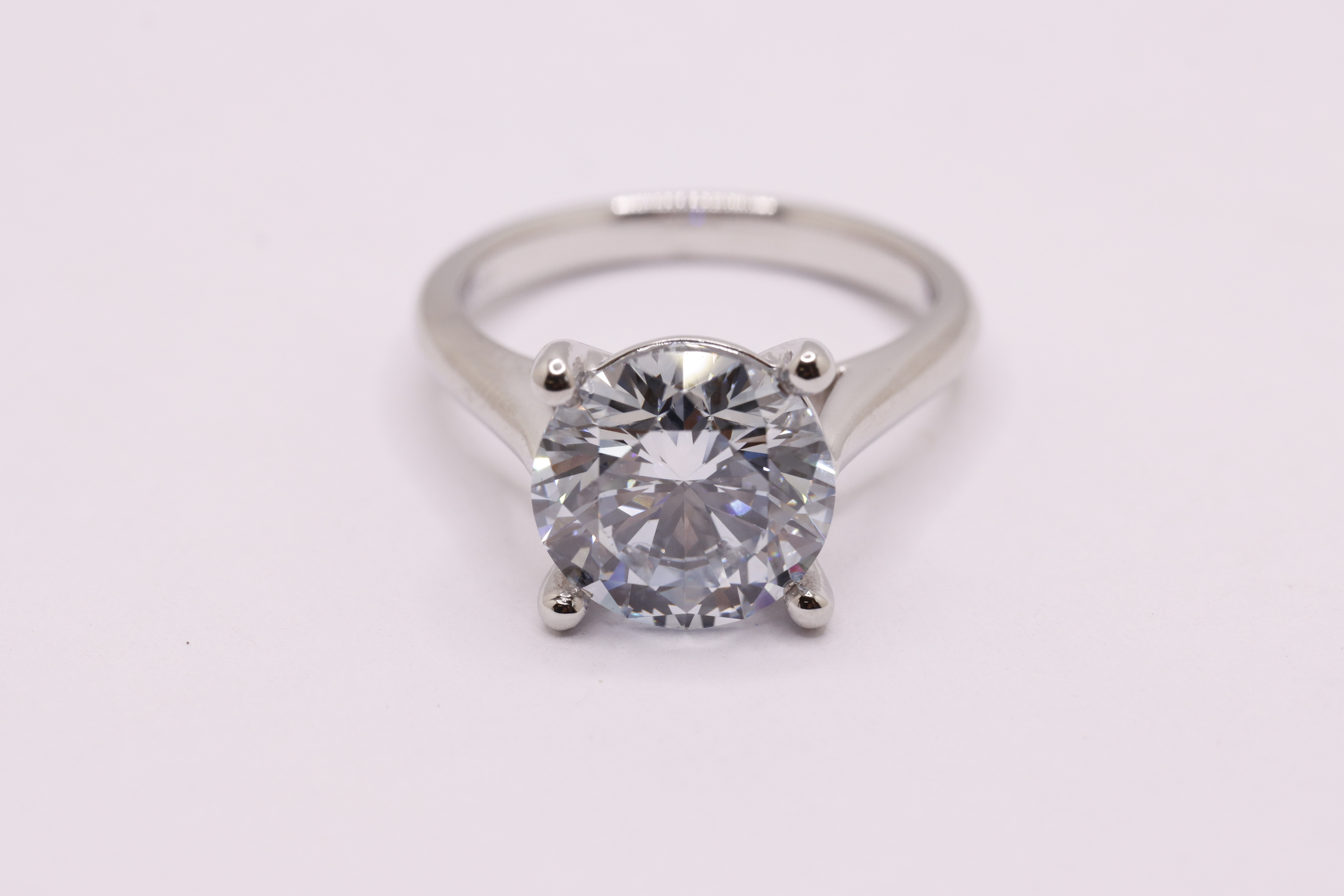 ** ON SALE **Round Brilliant Cut Diamond 4.04 Carat Fancy Blue Colour VVS2 Clarity Platinum Ring - Image 12 of 14
