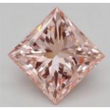 ** ON SALE ** Princess Cut Diamond Fancy Pink Colour VVS2 Clarity 3.02 Carat EX EX - LG593370815