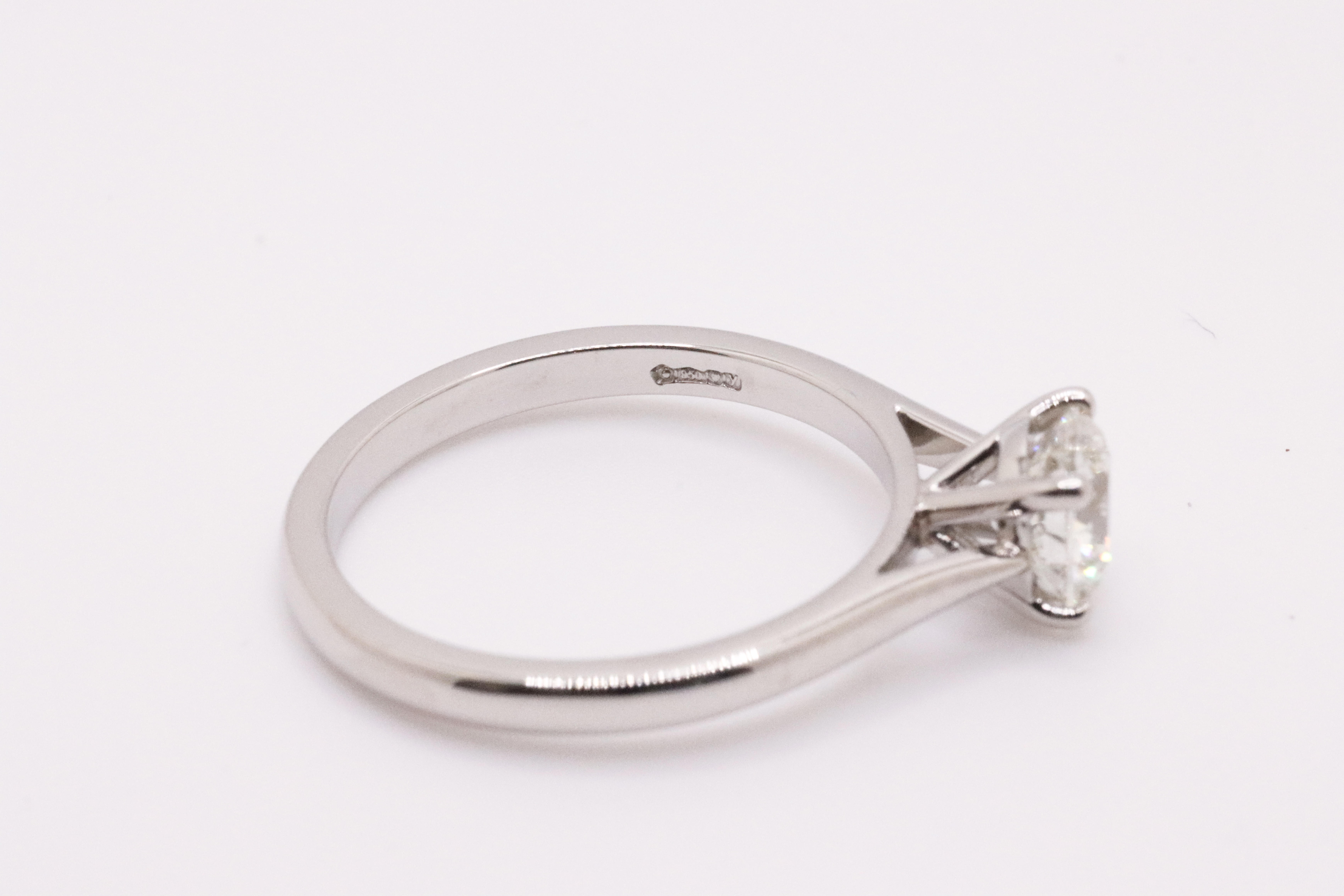 Round Brilliant Cut Natural Diamond Platinum Ring 1.20 Carat D Colour VS2 Clarity ID EX EX - GIA - Image 3 of 6