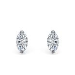 Marquise Cut 2.00 Carat Natural Diamond Earrings 18kt White Gold - Colour D - SI Clarity- GIA
