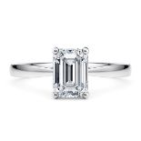 Emerald cut Diamond Platinum Ring 5.00 Carat F Colour VS2 Clarity EX EX - IGI