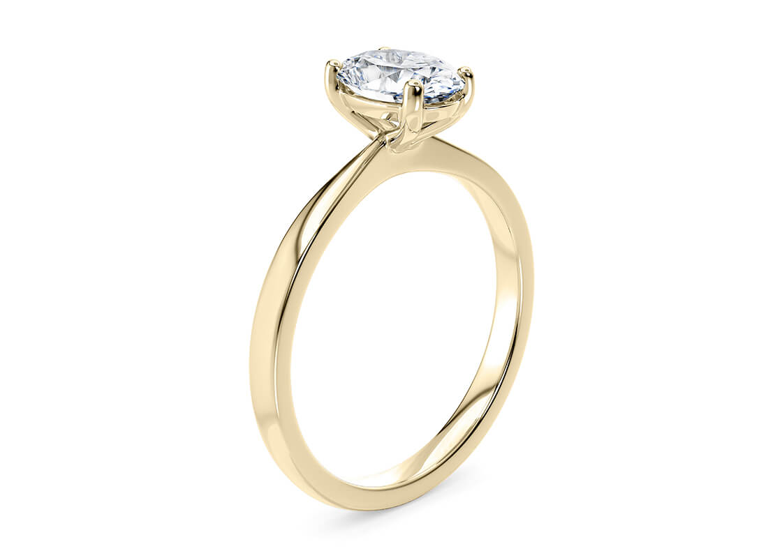 Oval Cut Diamond Yellow Gold Ring 1.50 Carat F Colour SI2 Clarity EX EX - GIA - Image 3 of 4
