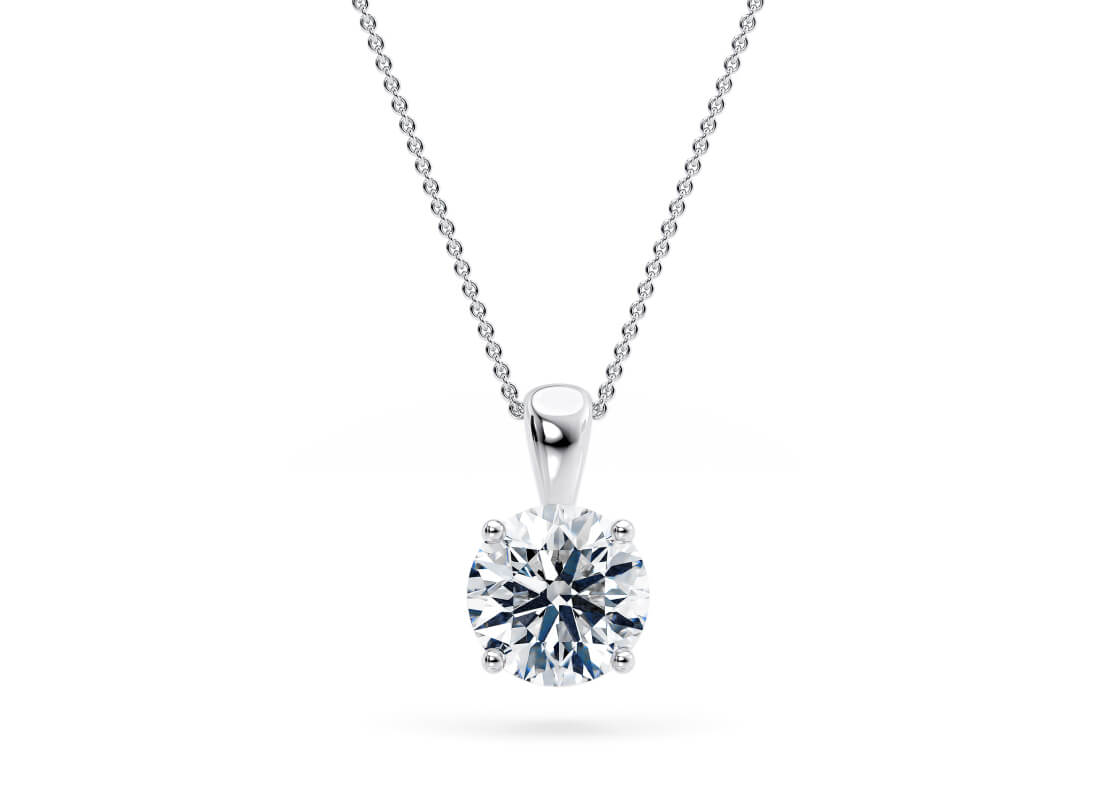 ** ON SALE **Round Brilliant Cut Diamond 1.00 Carat D Colour VVS1 Clarity -Necklace Pendant