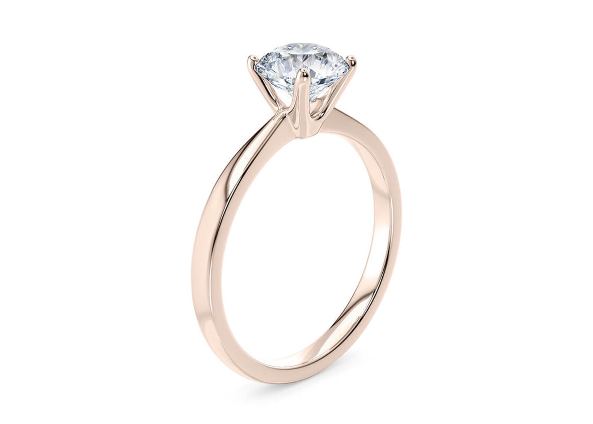 Round Brilliant Cut Diamond 18kt Rose Gold Ring 5.00 Carat F Colour VS2 Clarity IDEAL EX EX - IGI - Bild 3 aus 4