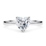 Heart Cut Diamond Platinum Ring 4.00 Carat F Colour VS2 Clarity EX EX - IGI