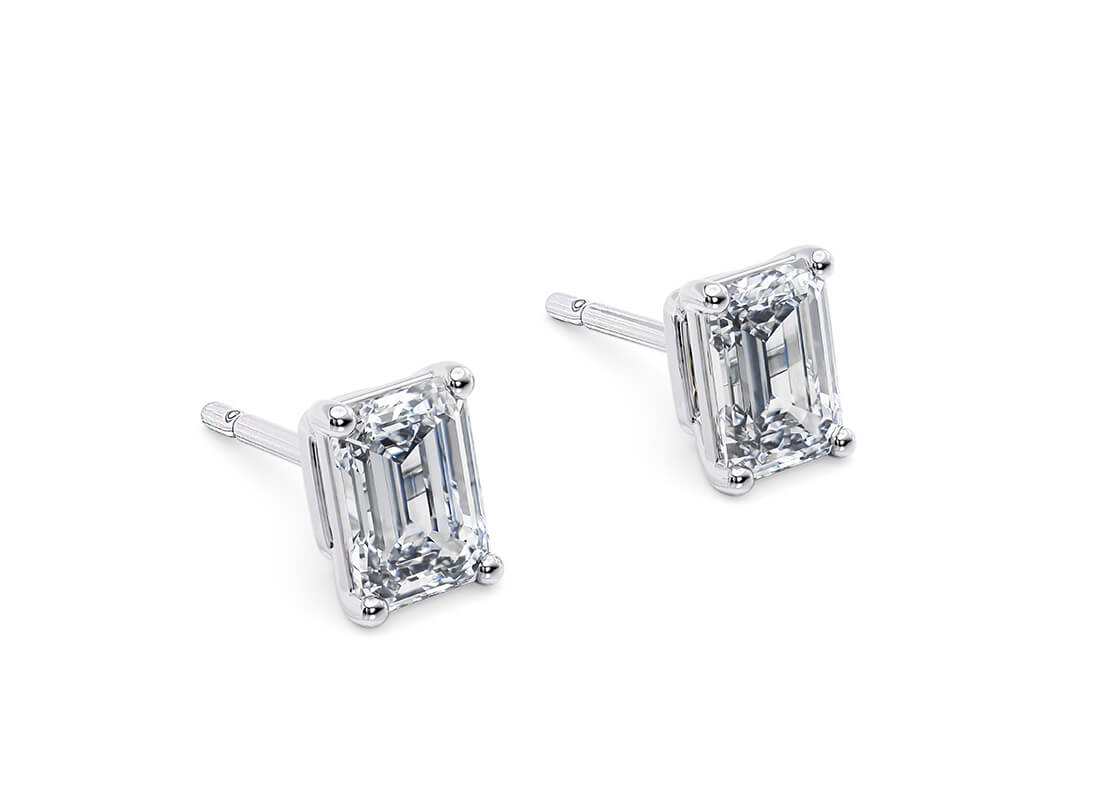 Emerald Cut 2.00 Carat Diamond Earrings Set in Platinum D Colour - VS2 Clarity - GIA - Image 2 of 3