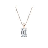 ** ON SALE **Emerald Cut Diamond 2.00 Carat E Colour VS1 Clarity -Necklace Pendant - 18kt Rose Gold