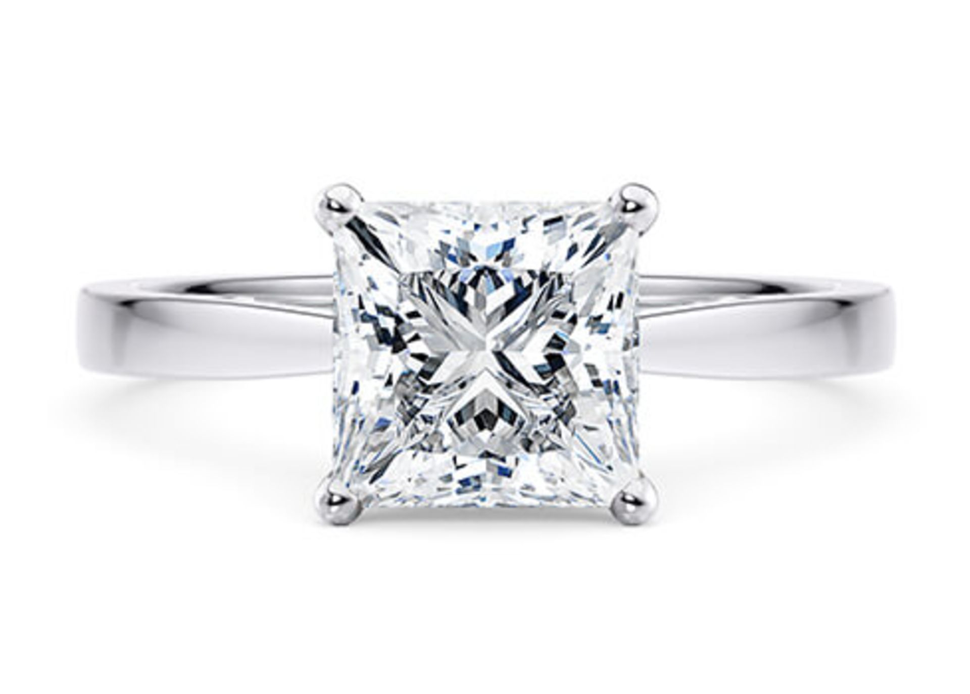 Princess Cut Diamond Platinum Ring 5.00 Carat E Colour VS2 Clarity EX EX - IGI
