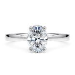 Oval Cut Diamond Platinum Ring 2.01 Carat G Colour SI2 Clarity EX EX - GIA