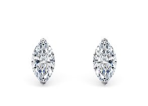 Marquise Cut 2.00 Carat Natural Diamond Earrings 18kt White Gold - Colour D - SI Clarity- GIA