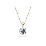 Round Brilliant Cut Diamond 1.00 Carat D Colour VS1 Clarity - Necklace Pendant - 18kt Yellow Gold