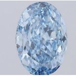 Oval Diamond 5.09 Carat Fancy Blue Colour VS1 Clarity EX EX - IGI