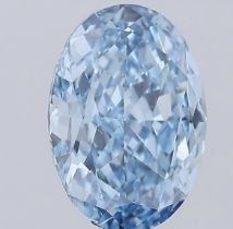 Oval Diamond 5.09 Carat Fancy Blue Colour VS1 Clarity EX EX - IGI