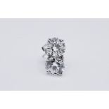 Round Brilliant Cut 5.00 Carat Diamond Earrings Set in 18kt White Gold - D Colour SI GIA