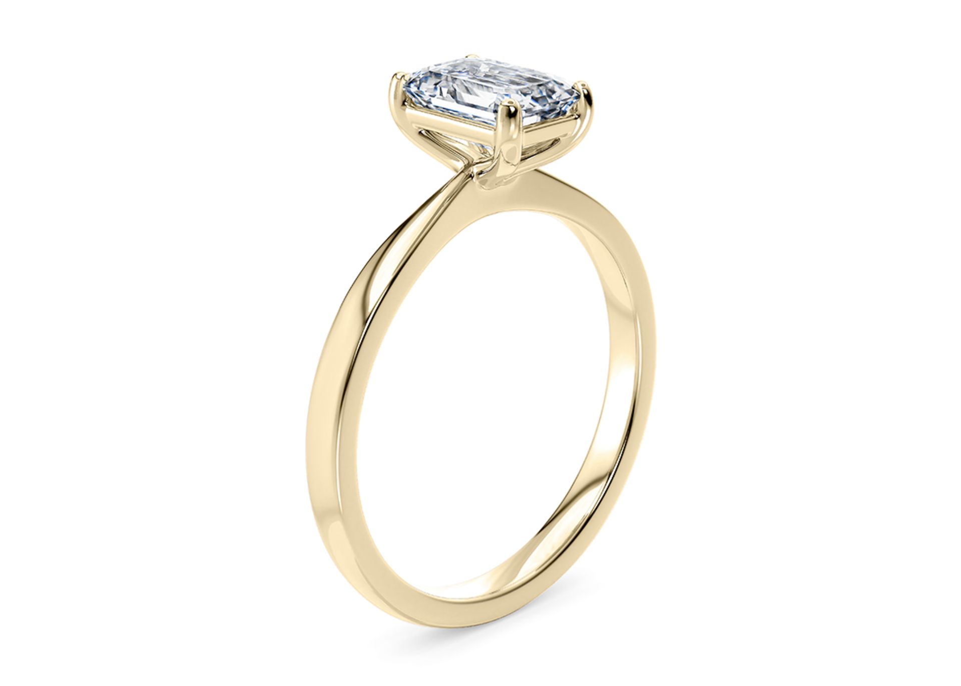 Emerald Cut Diamond 18kt Yellow Gold Ring 4.00 Carat D Colour VVS2 Clarity EX EX - IGI - Bild 2 aus 4