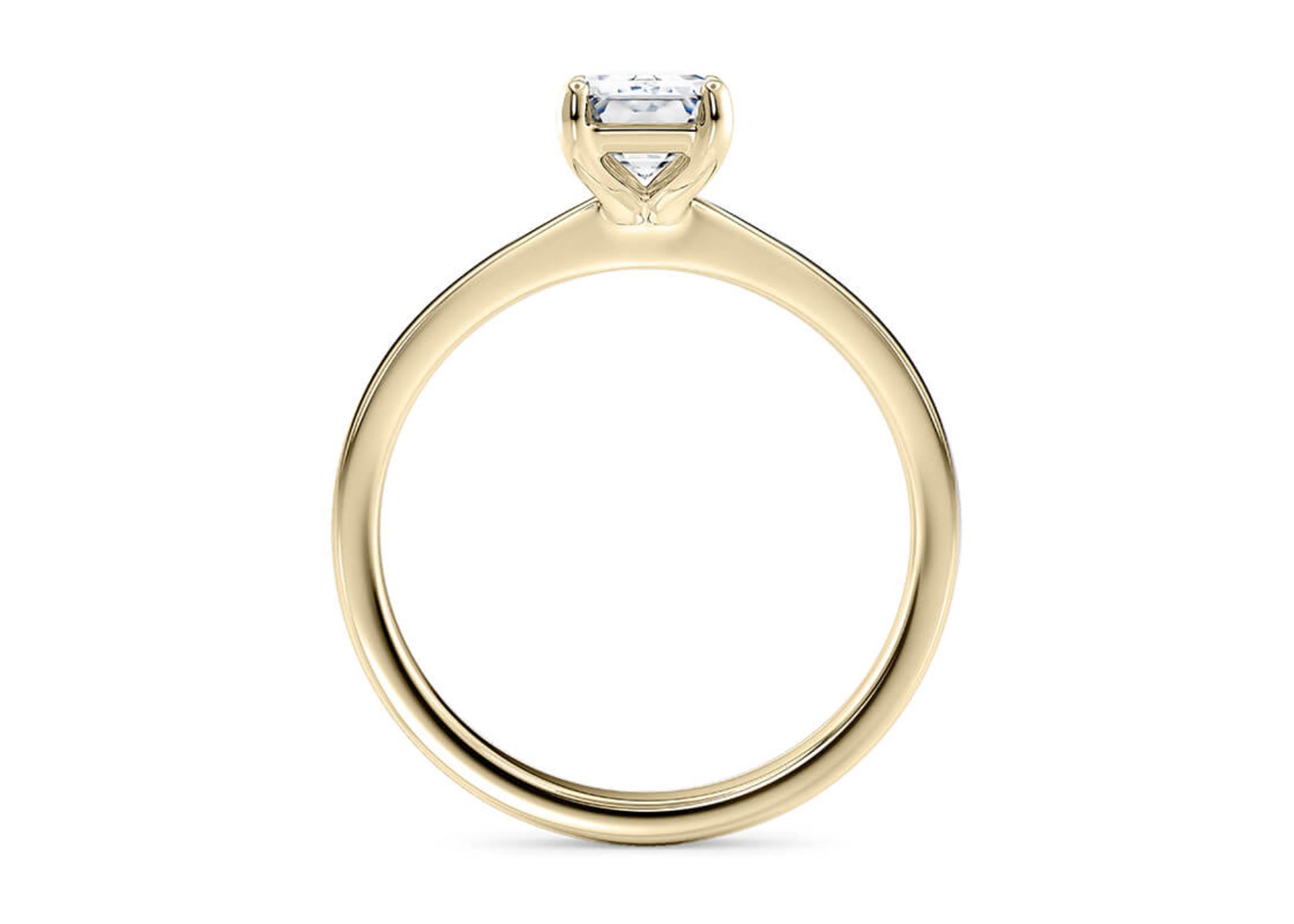 Emerald Cut Diamond 18kt Yellow Gold Ring 4.00 Carat D Colour VVS2 Clarity EX EX - IGI - Bild 3 aus 4