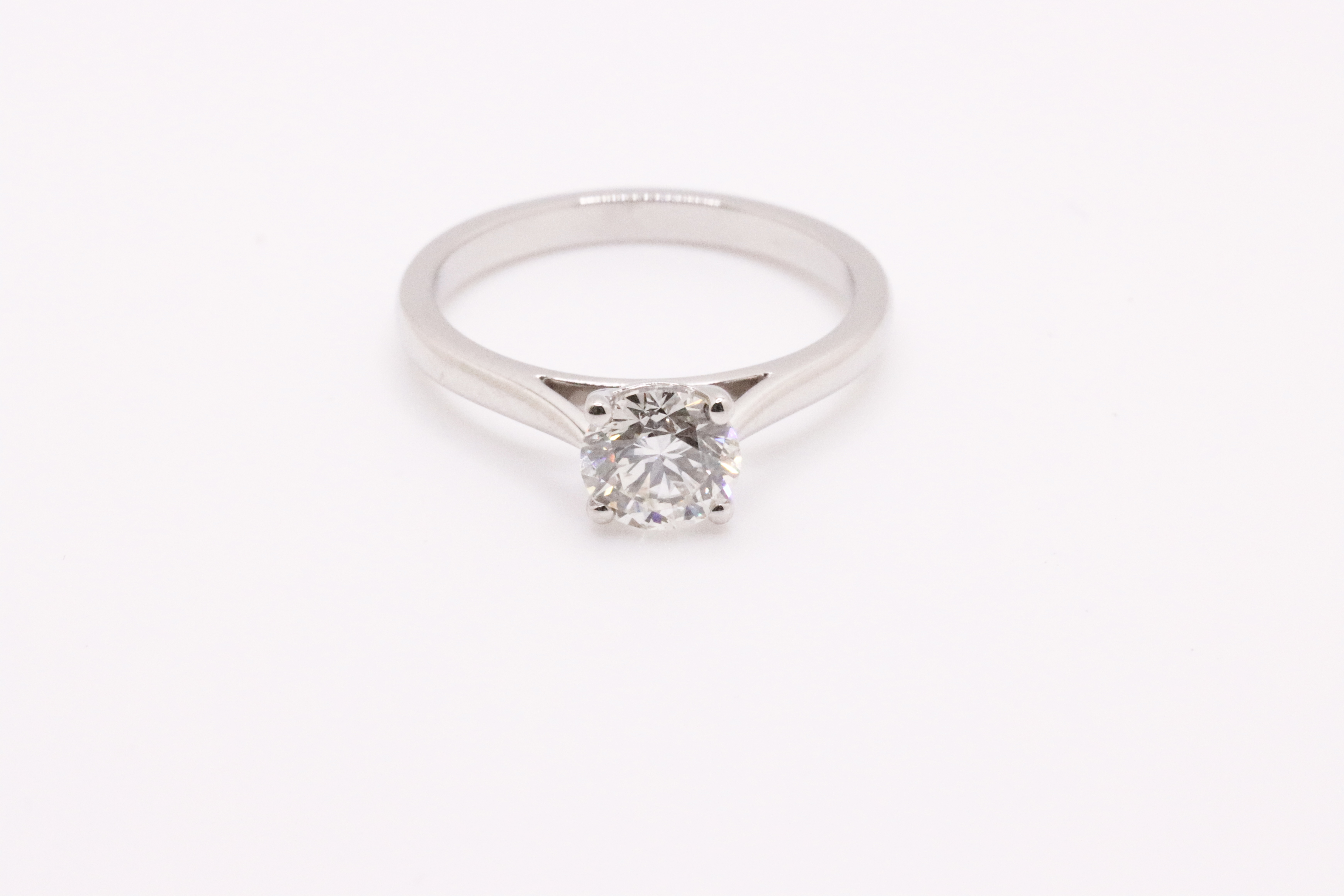 Round Brilliant Cut Natural Diamond Platinum Ring 1.20 Carat D Colour VS2 Clarity ID EX EX - GIA - Image 5 of 6