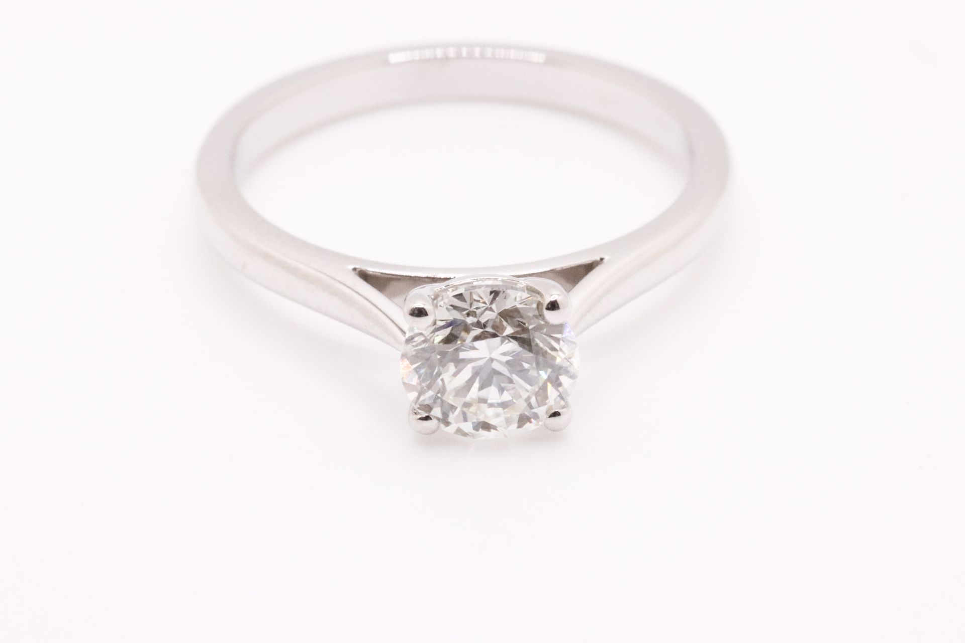 Round Brilliant Cut Natural Diamond Platinum Ring 1.20 Carat D Colour VS2 Clarity ID EX EX - GIA - Image 2 of 6