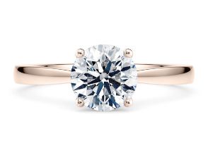 Round Brilliant Cut Diamond 18kt Rose Gold Ring 5.00 Carat F Colour VS2 Clarity IDEAL EX EX - IGI