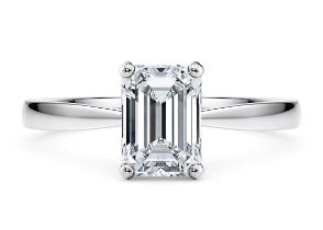 Emerald cut Diamond Platinum Ring 5.00 Carat F Colour VS2 Clarity EX EX - IGI