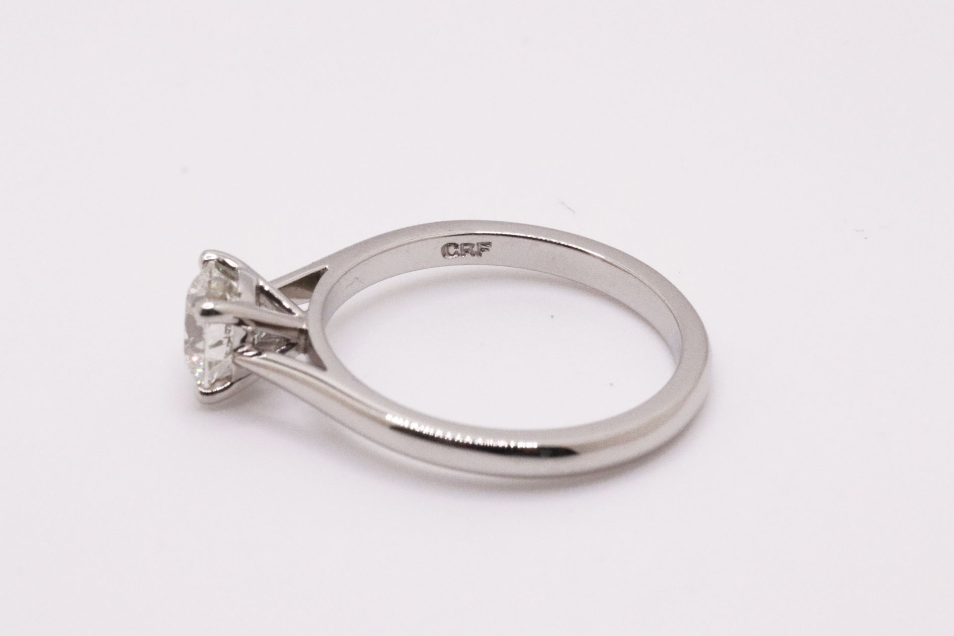 Round Brilliant Cut Natural Diamond Platinum Ring 1.00 Carat H Colour VS2 Clarity EX VG - IGI - Bild 4 aus 7