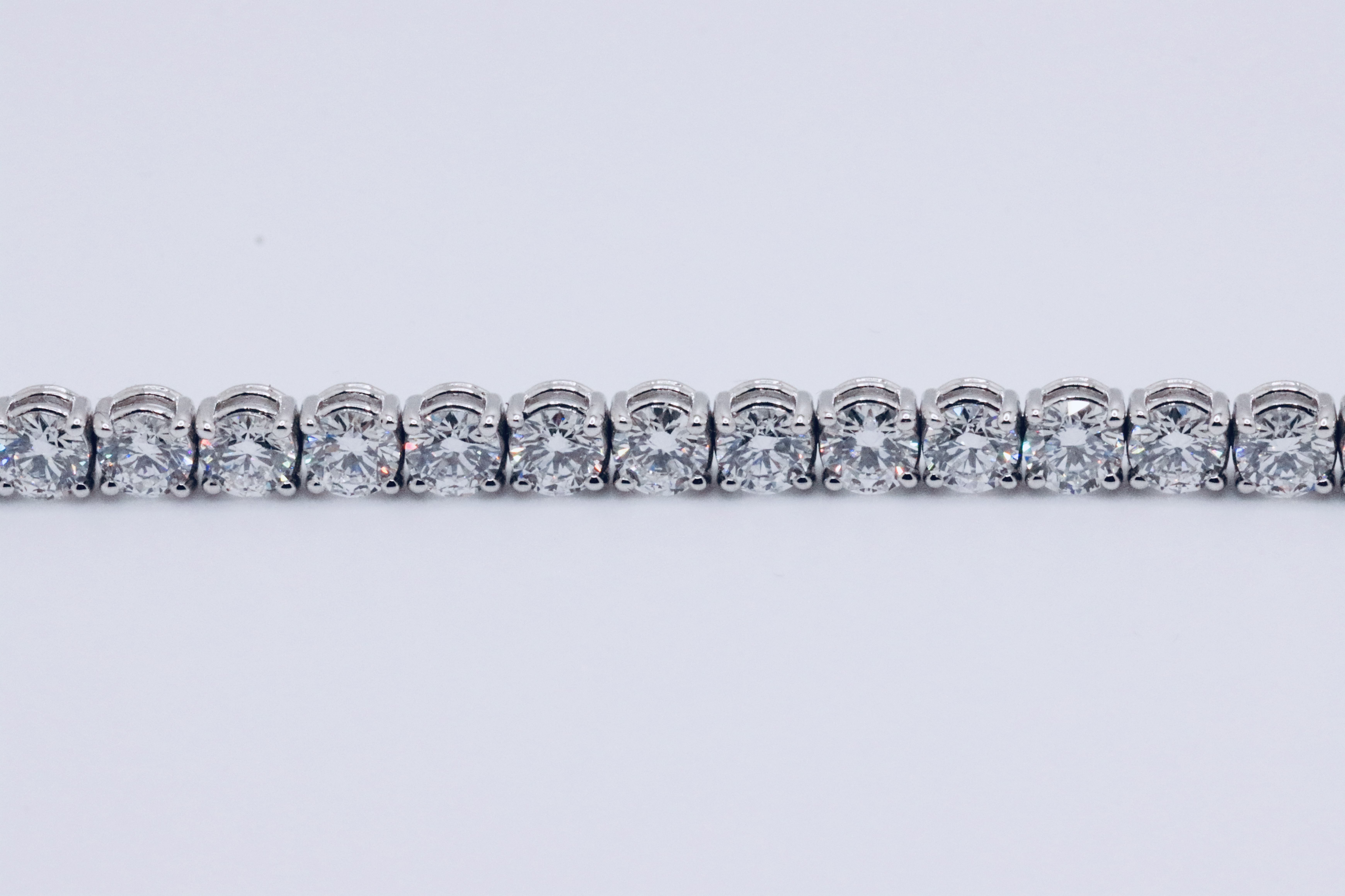 Round Brilliant Cut 14 Carat Diamond Tennis Bracelet D Colour VS Clarity - 18Kt White Gold - IGI - Bild 7 aus 11